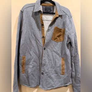 Banana Republic Gray Shirt Jacket with Brown Details